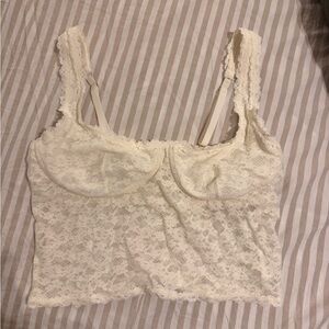 Aerie Ivory Lace Top